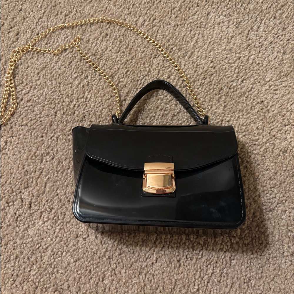 Black Patent Crossbody Bag